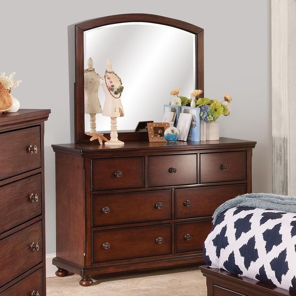 New Classic Jesse Seven Drawer Youth Dresser And Arched Mirror Set