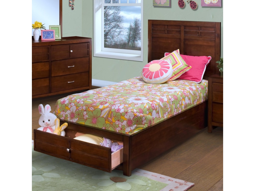 New Classic Kensington Twin Low-Profile Bed with Storage ... New Classic Kensington Twin Low-Profile Bed with Storage ...