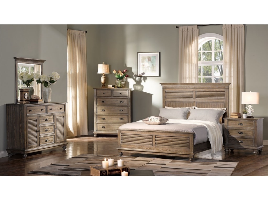 New Classic Lakeport PewterKing Headboard and Footboard Bed