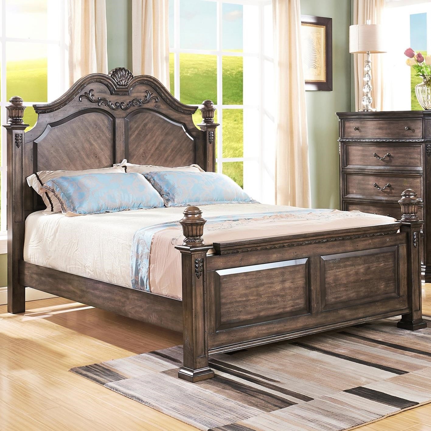 New Classic Furniture Larissa California King Poster Bed With