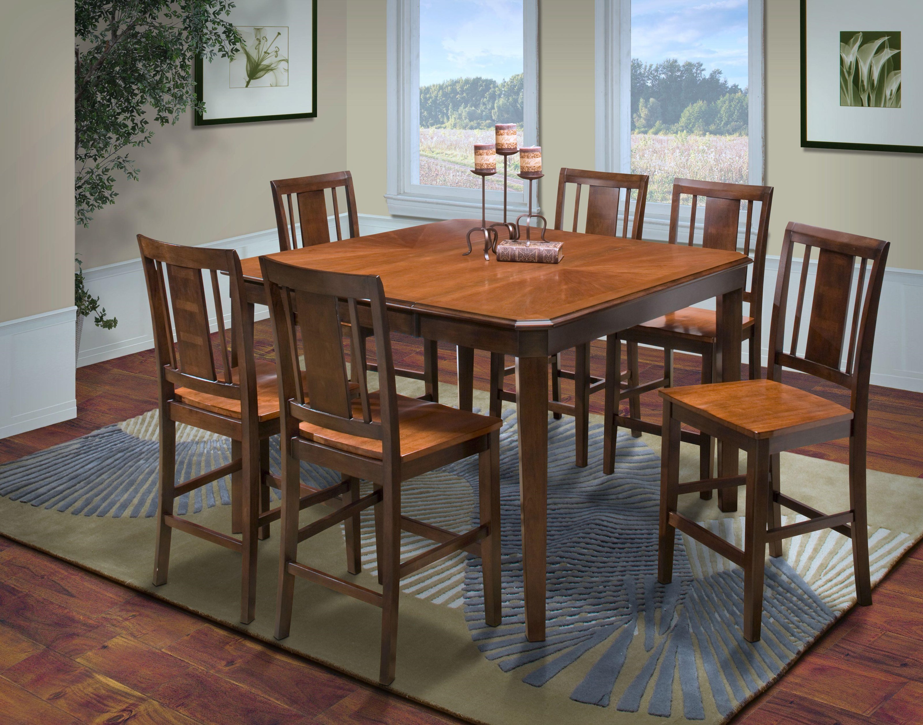New Classic Latitudes 7 Piece Counter Height Dining Set Darvin Furniture Dining 7 Or More Piece Sets