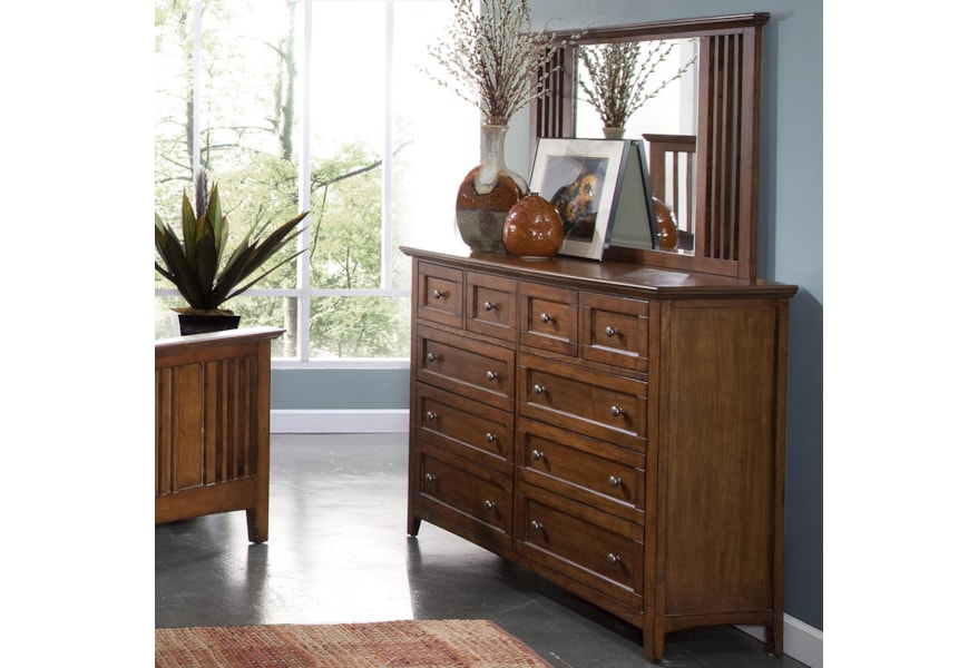 New Classic Logan Ten Drawer Dresser And Mirror Set Wilson S