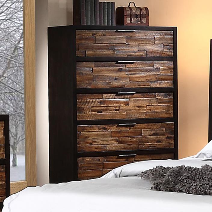 New Classic Makeeda 5 Drawer Chest With Rustic Drawer Fronts L