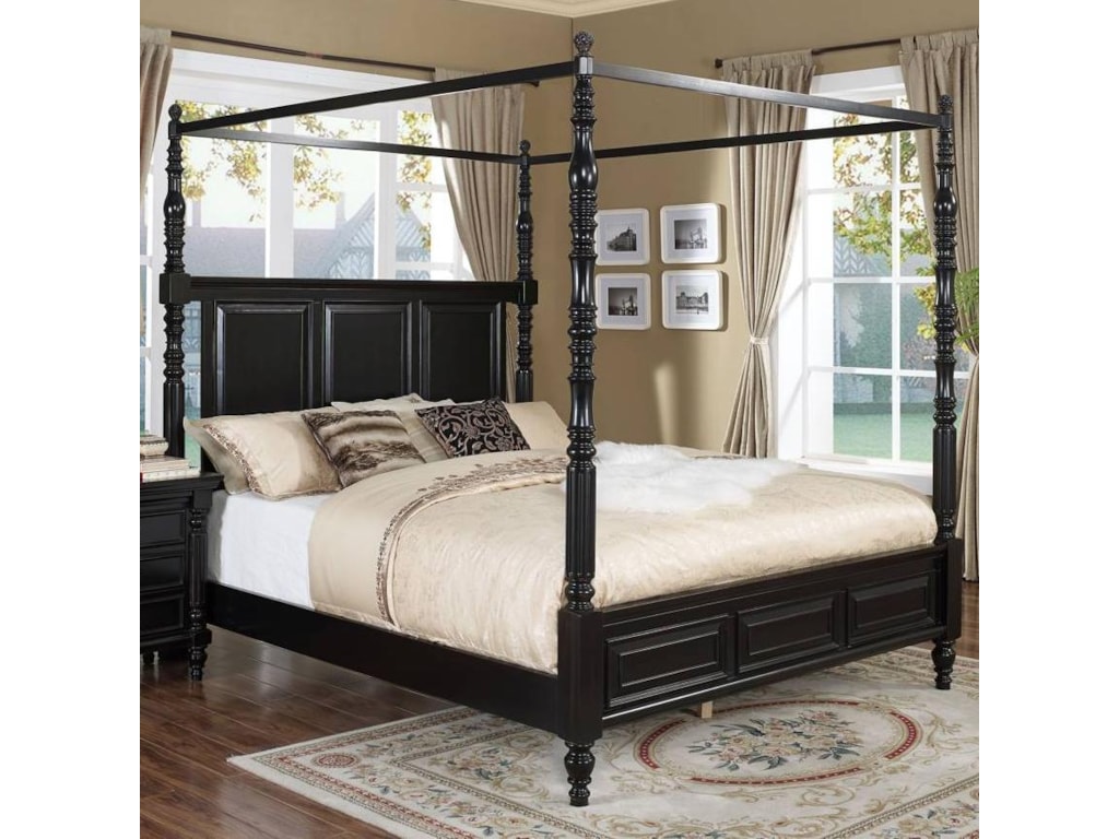 new classic martinique bedroom transitional king canopy bed - del new classic martinique bedroom transitional king canopy bed - del