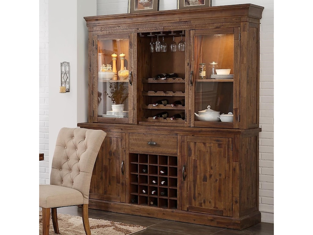 New Classic Normandy China Cabinet With Touch Lighting And Wine