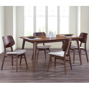 New Classic Oscar 445165130 5 Piece Mid Century Modern Dining Set With 60 Rectangle Table Beck S Furniture Dining 5 Piece Sets