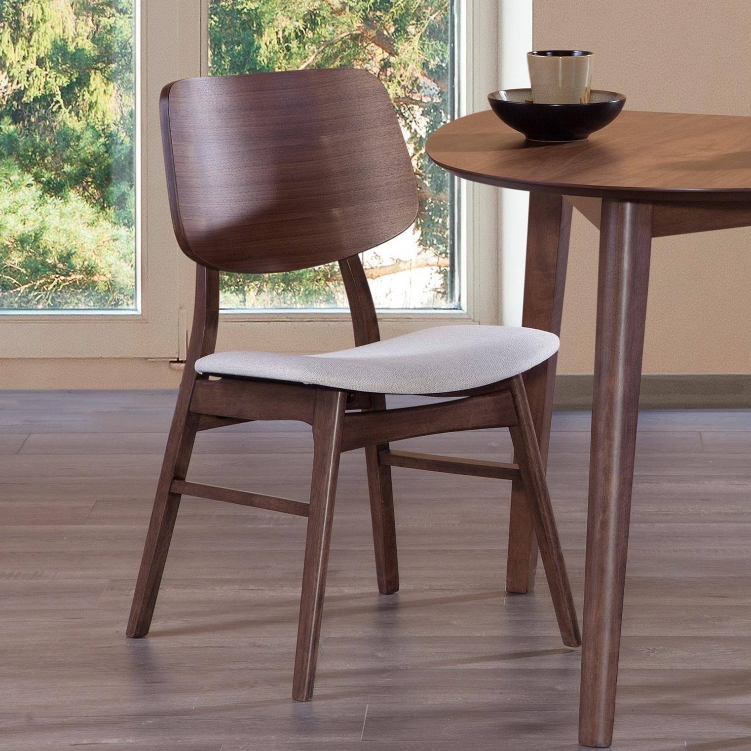 New Classic Oscar D1651 20 Mid Century Modern Wood Back Dining Chair With Upholstered Seat Beck S Furniture Dining Side Chairs