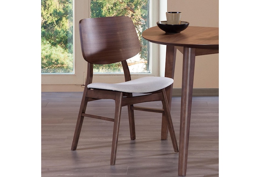 New Classic Oscar Mid Century Modern Wood Back Dining Chair with  Upholstered Seat | Rife's Home Furniture | Dining Side Chairs