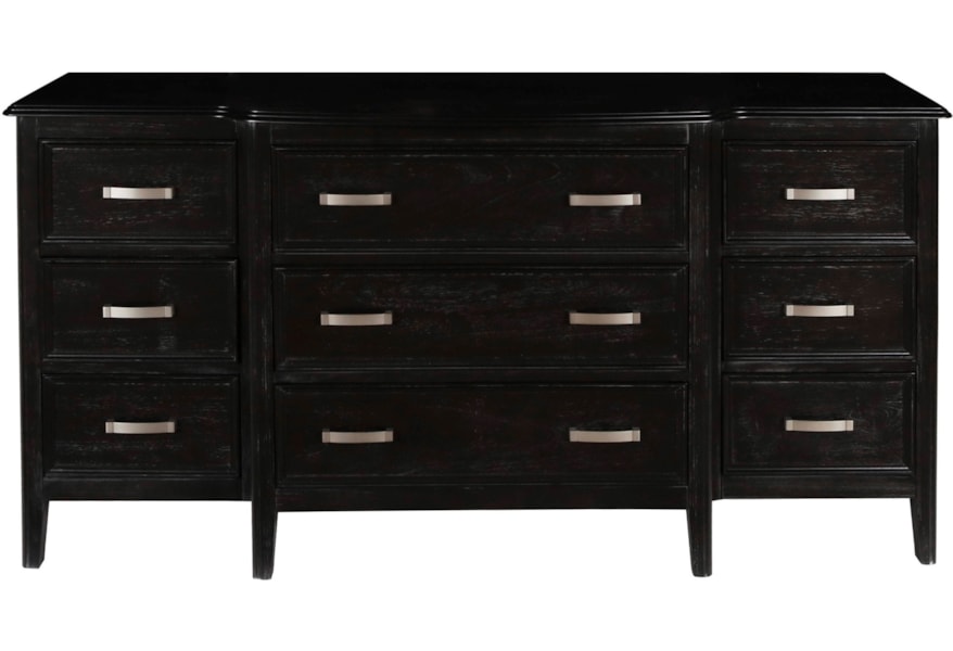 New Classic Richfield Ebony 9 Drawer Dresser With Velvet Lined Top