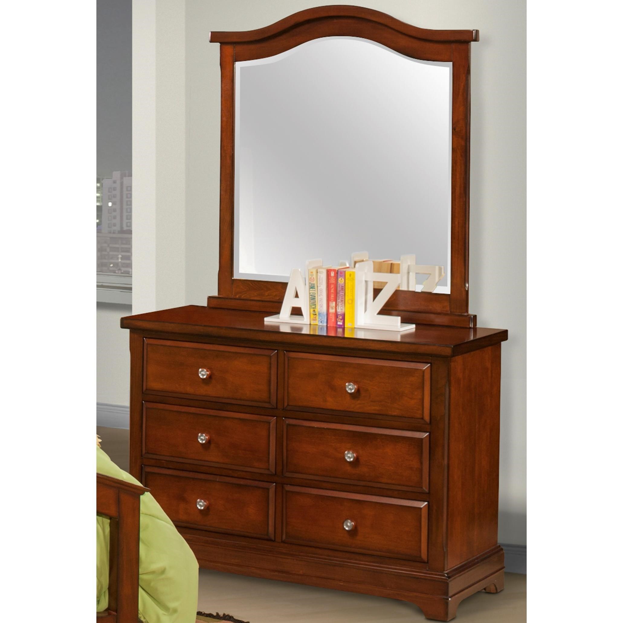 New Classic Seaside Youth Casual 6 Drawer Dresser And Mirror A1
