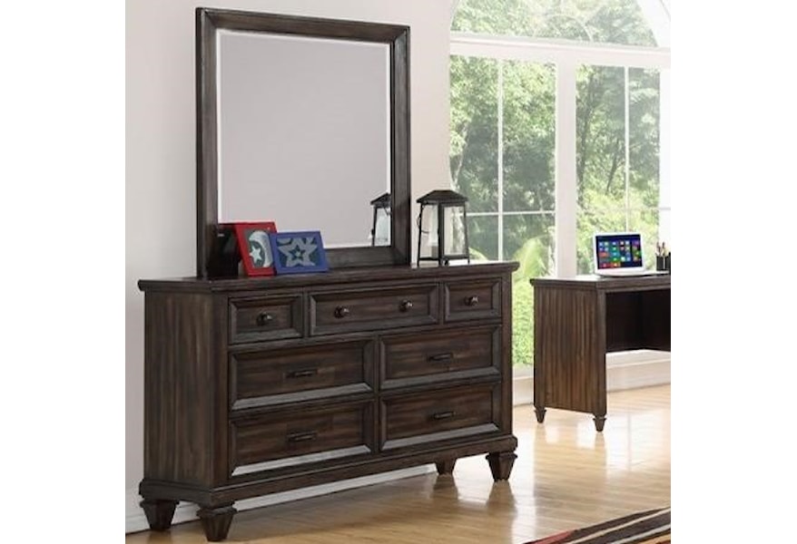 New Classic Sevilla Traditional Seven Drawer Youth Dresser And
