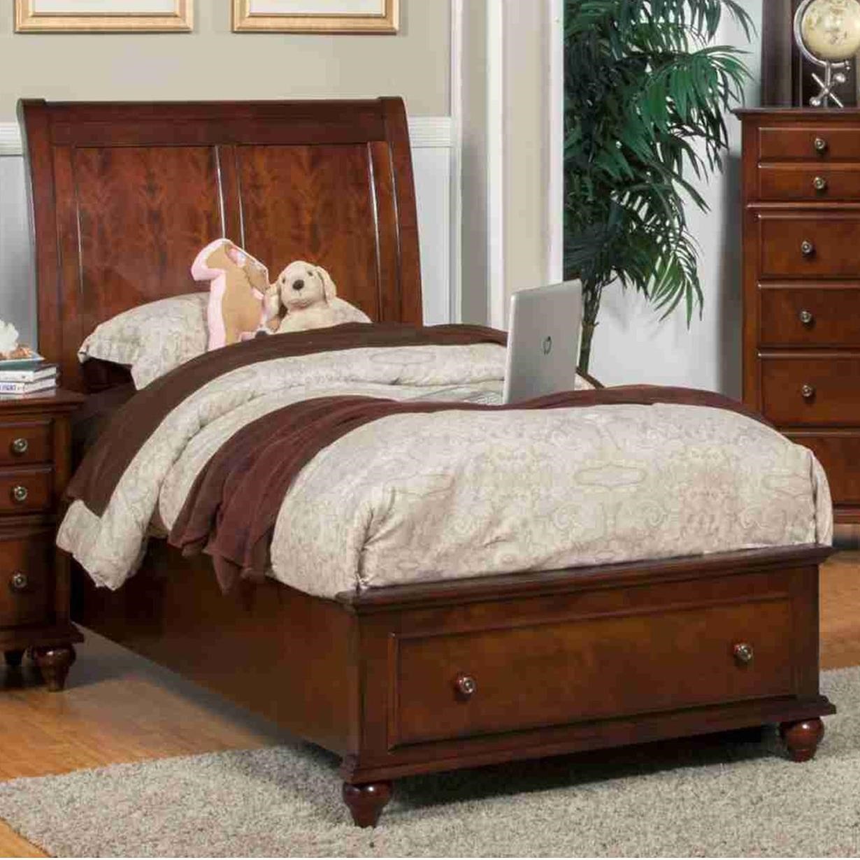 New Classic Spring Creek Twin Low Profile Storage Bed With Sleigh