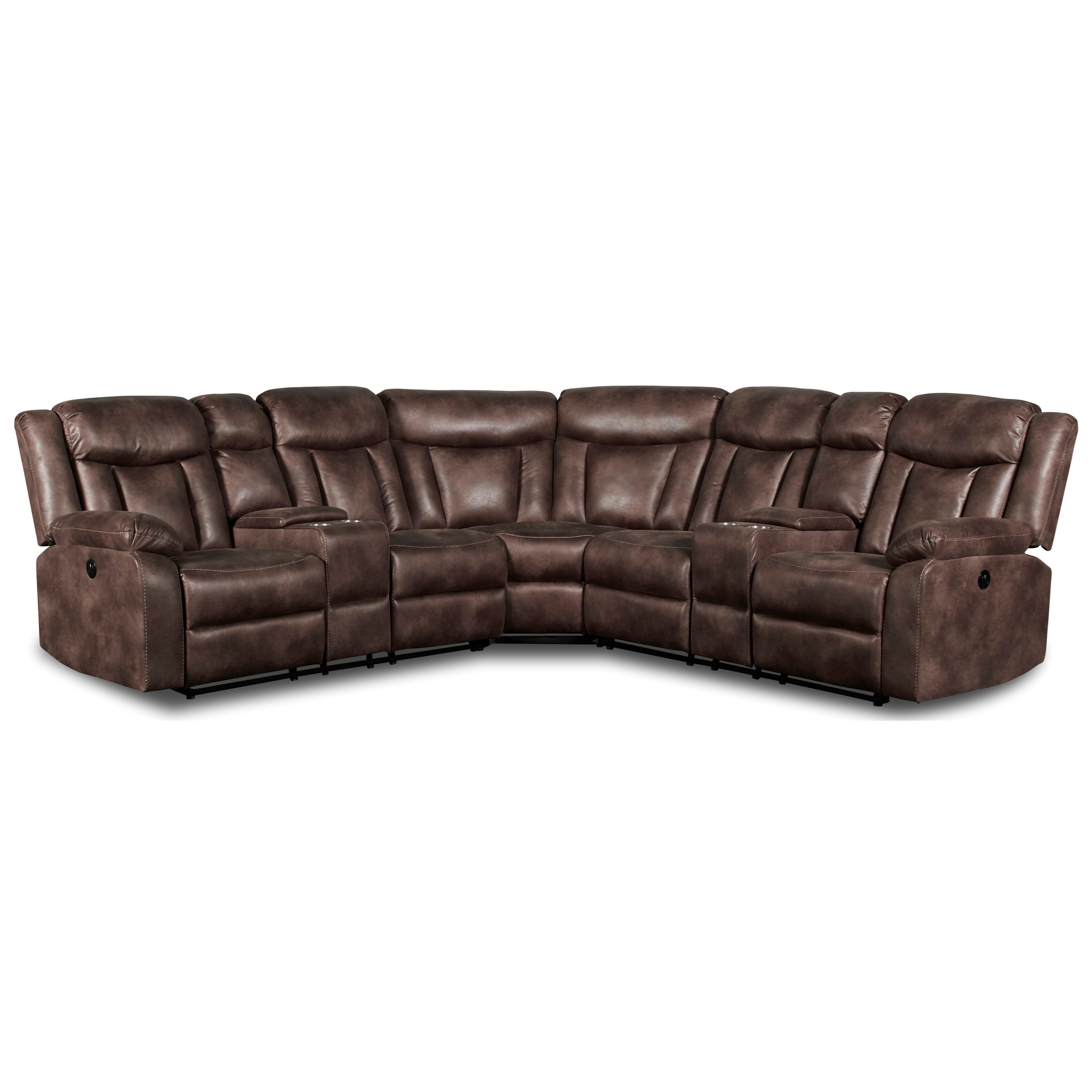 New Classic Stewart Casual Reclining Sectional With Cup Holders A1 Furniture Mattress Reclining Sectional Sofas