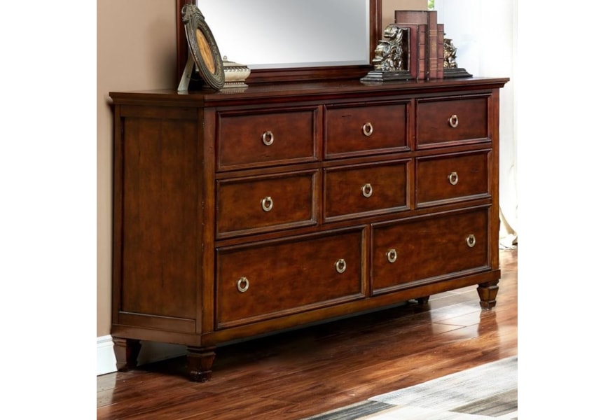 New Classic Tamarack Eight Drawer Dresser Wilcox Furniture