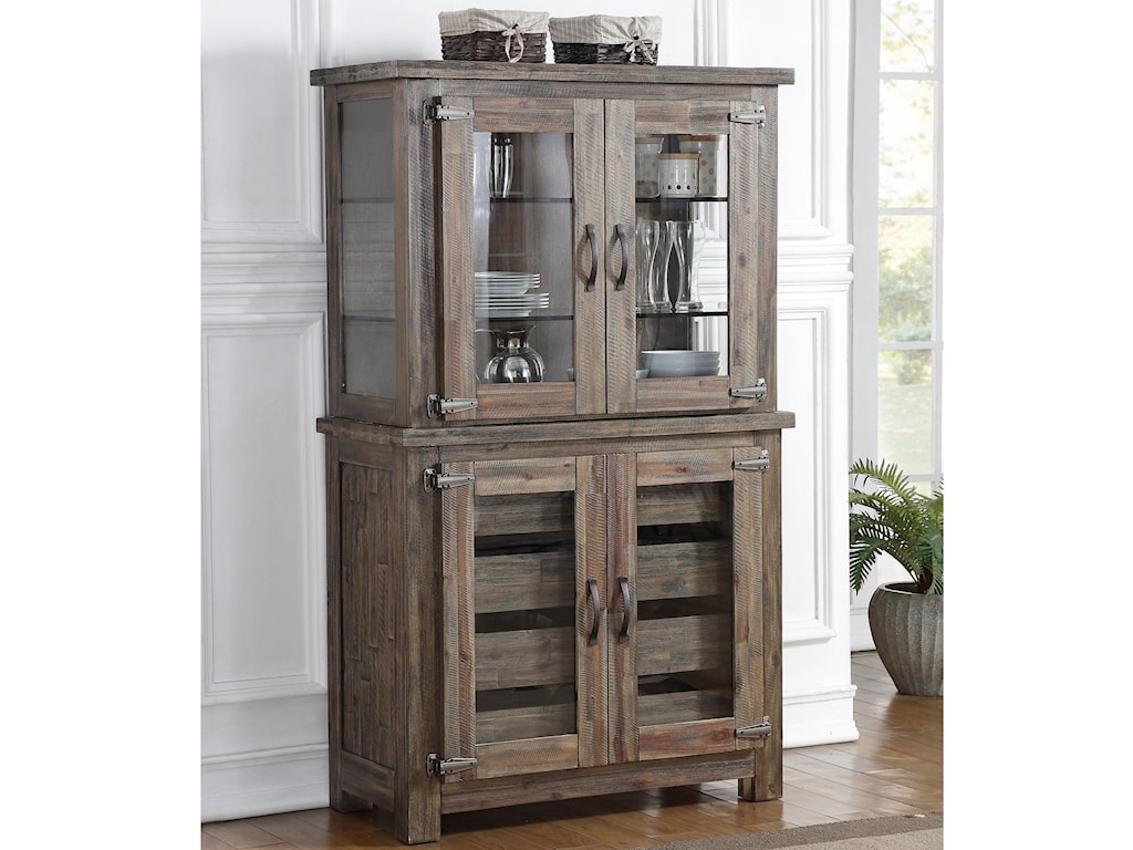New Classic Tuscany Park Rustic Curio Cabinet With Built In