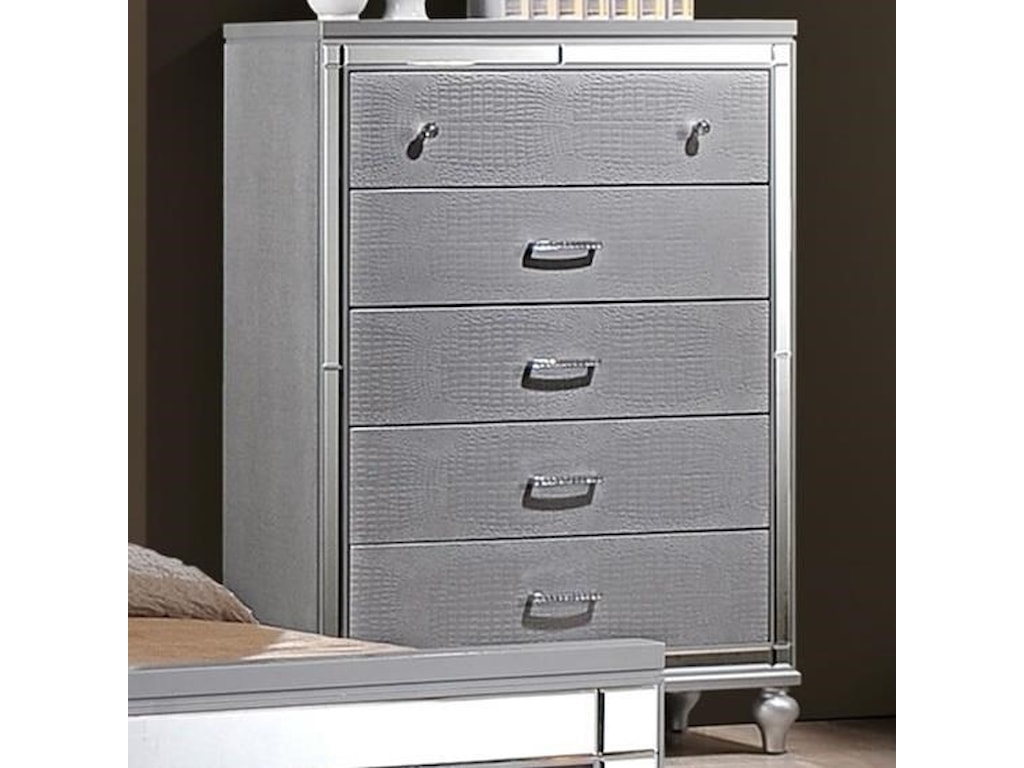 Del Sol Nc Valerie Ba9698s 070 Five Drawer Chest With Mirrored