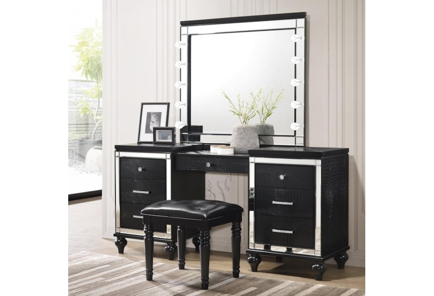 New Classic Valentino Vanity And Lighted Mirror Set Wilcox