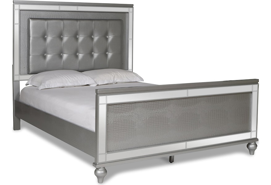 New Classic Furniture Valerie Ba9698s 510 520 530 Twin Bed With Tufted Upholstered Headboard And Led Lighting Del Sol Furniture Panel Beds