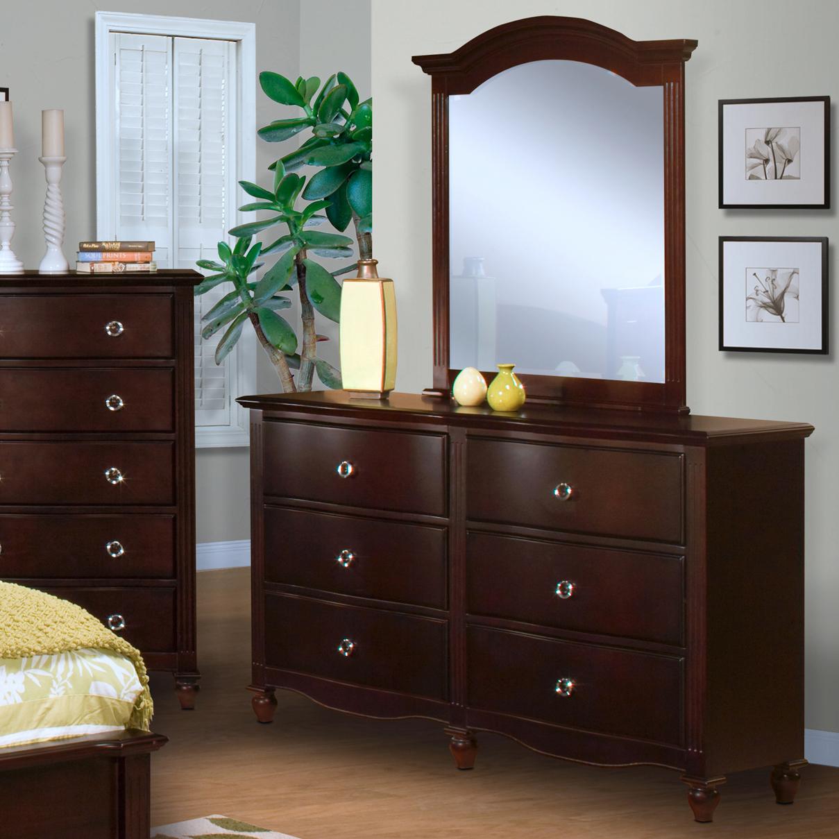 New Classic Victoria Six Drawer Dresser And Landscape Mirror Set