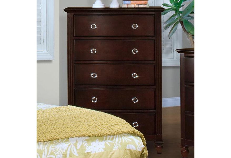 New Classic Victoria 00 623 070 Five Drawer Chest With Felt Lined