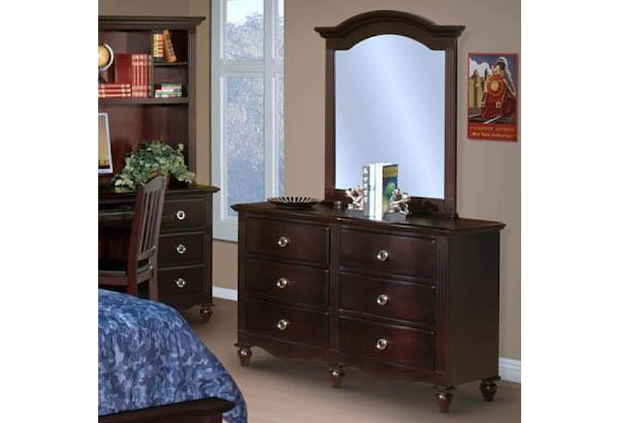 New Classic Victoria Youth Drawer Dresser And Mirror Combination