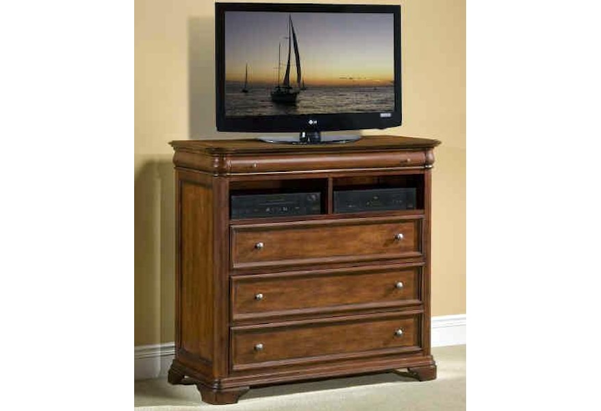 New Classic Whitley Court Three Drawer Media Chest With Open Media