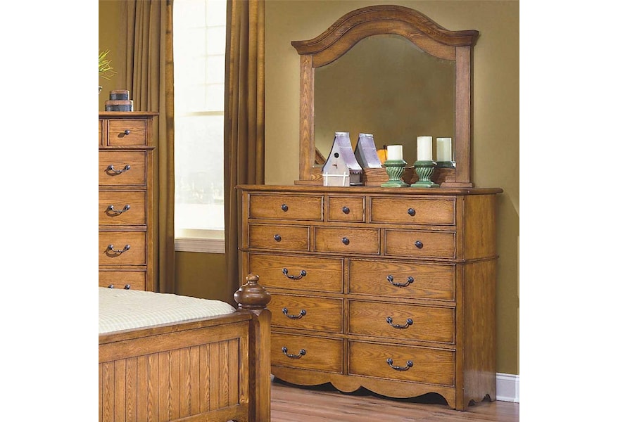 New Classic Hailey 12 Drawer Dresser Mirror Combo H L