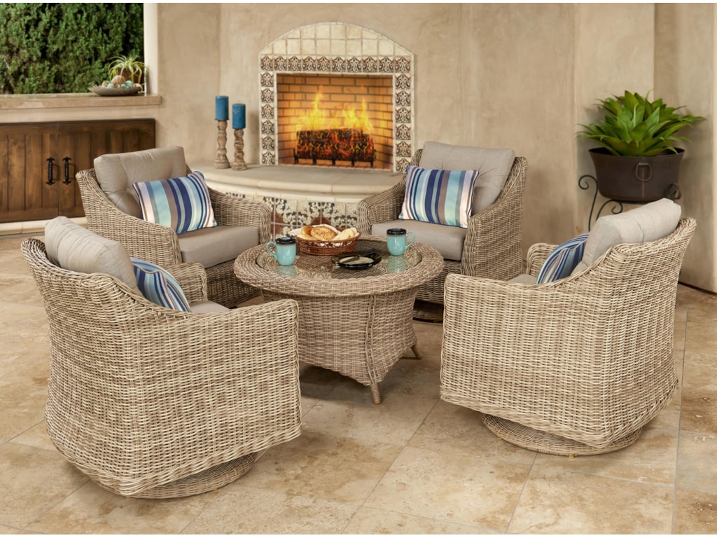 Chicago Wicker Cambria Swivel Rocker Chair With With Resin