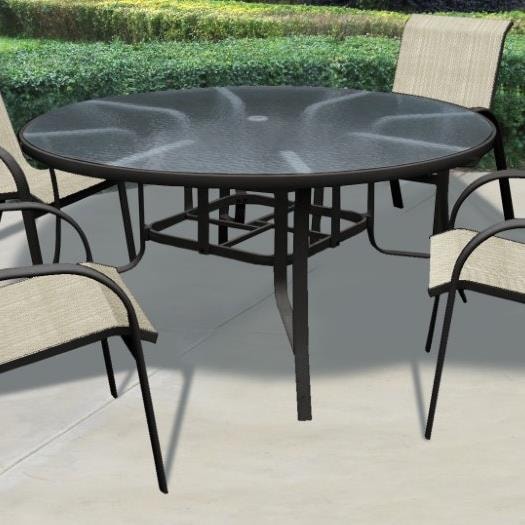 NorthCape International Capri Sling Round Outdoor Table With Glass NorthCape International Capri SlingRound Outdoor Table with Glass Top ... - NorthCape International Capri Sling Round Outdoor Table With Glass