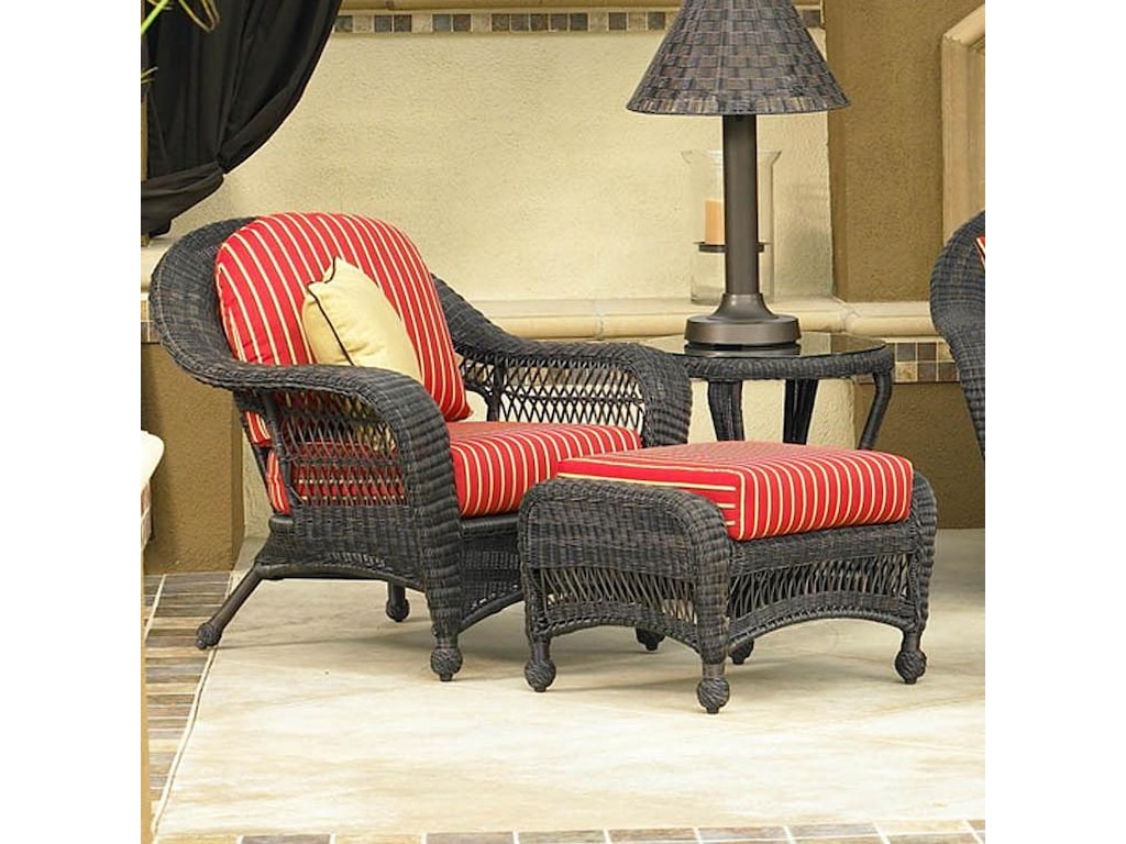 Northcape International Charleston Outdoor Wicker Chair W Ottoman Northcape International Charlestonchair And Ottoman