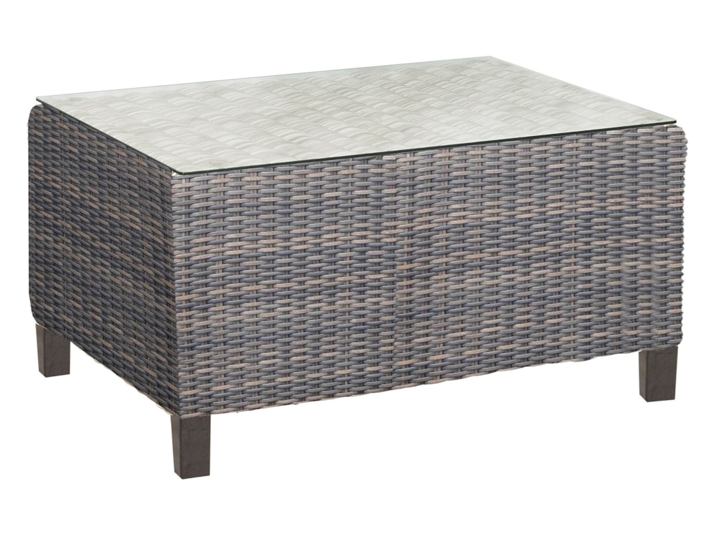 Northcape International San Marino Nc6516 Ct Nc6510 Gl Woven San Marino Woven Rectangular Outdoor Coffee Table With Gl Top By Northcape International