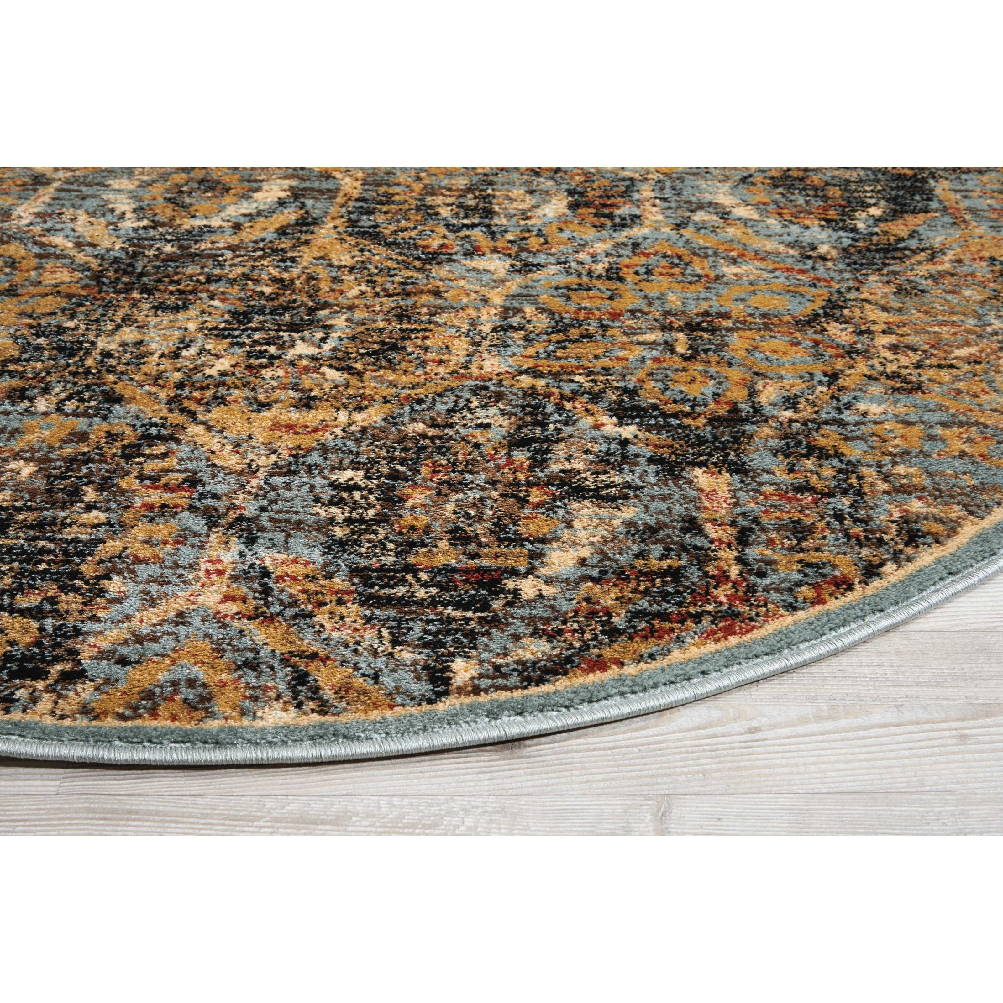 Nourison Delano 5 3 X 5 3 Blue Round Rug Story Lee Furniture Rugs