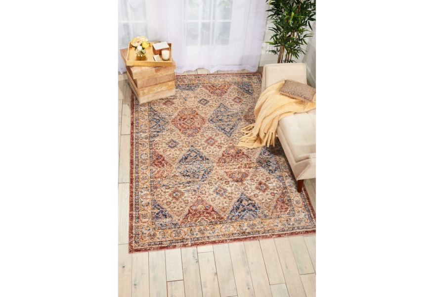 Nourison Lagos 3 X 5 Multicolor Rectangle Rug Home Collections Nourison Lagos 3 X 5 Multicolor