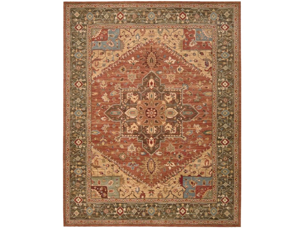 Nourison Living Treasures 8 3 X 11 Rust Rectangle Rug Broyhill Nourison Living Treasures8 3
