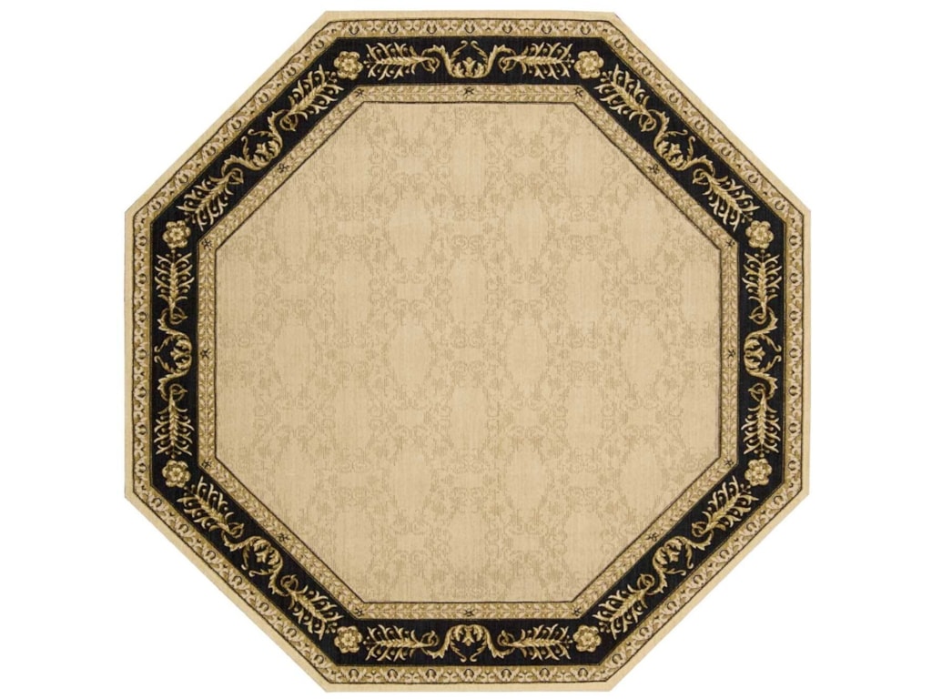 Nourison Vallencierre 8 X Beige Black Octagon Rug Ad Nourison Vallencierre8 X 8 Beige Black Octagon Rug