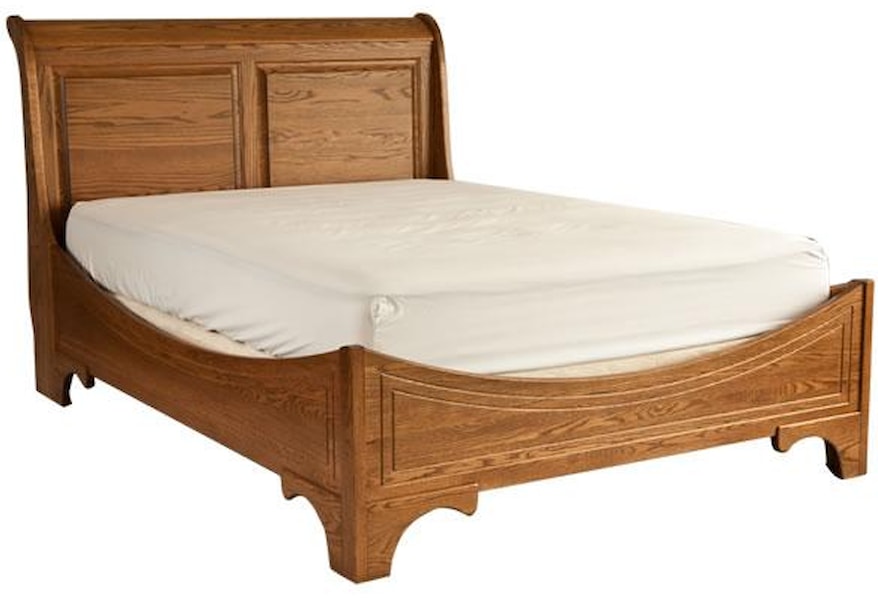 Oakwood Industries Edinburgh Queen Sleigh Bed With Panel Headboard And Curved Footboard Crowley Furniture Mattress Panel Beds