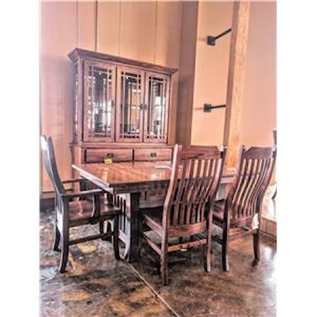 Florence Rectangular Dining Table Small Walnut - Seat and Hutch