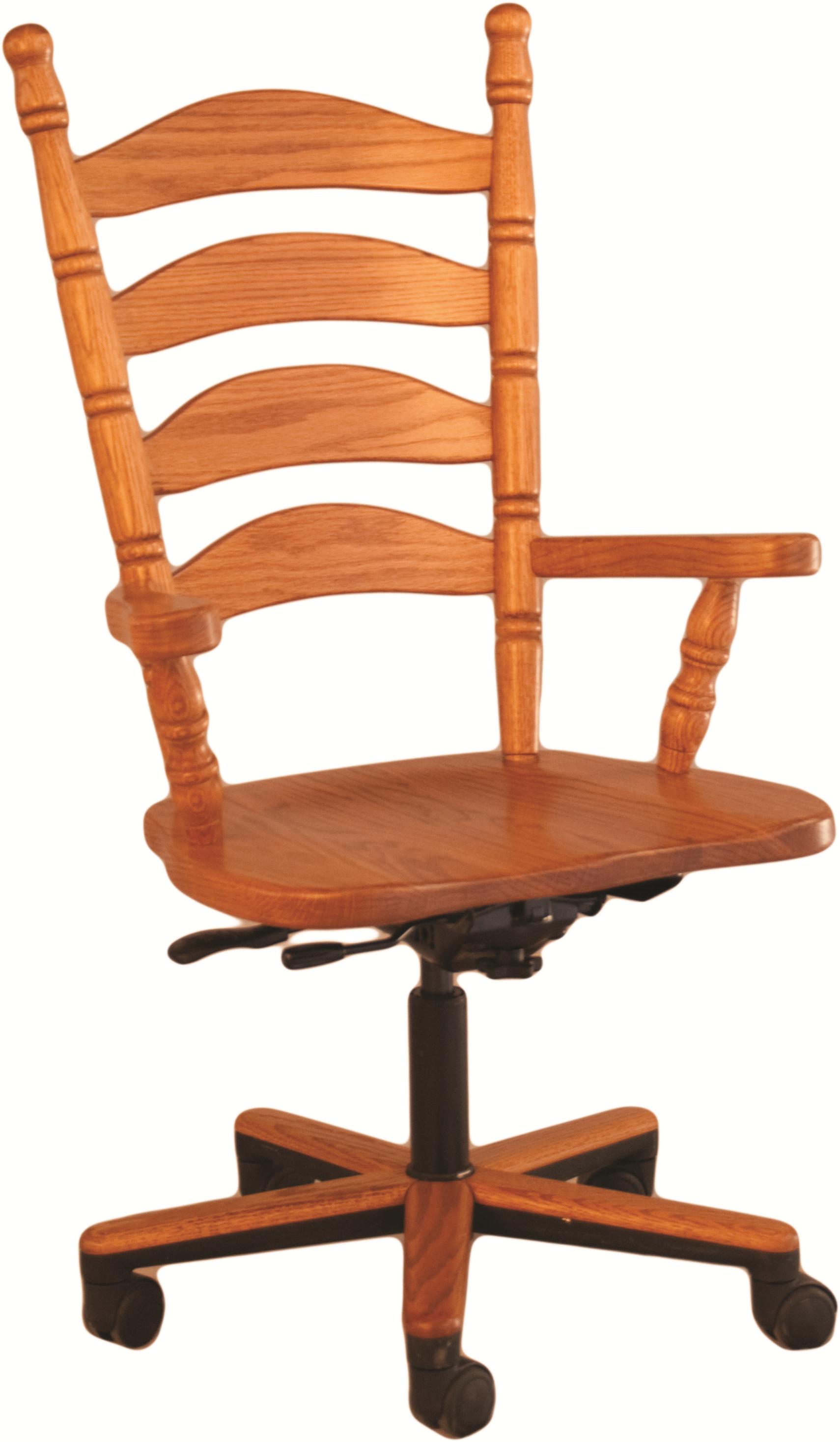 Oakwood Industries Casual Dining Ladder Back Gas Lift Arm Chair