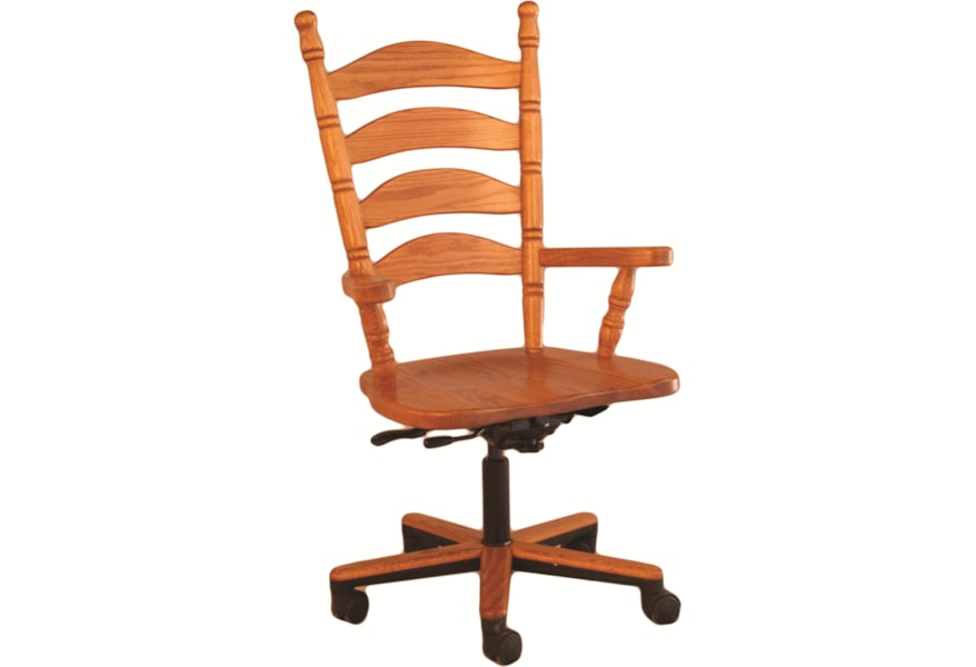 Oakwood Industries Casual Dining Ladder Back Gas Lift Arm Chair
