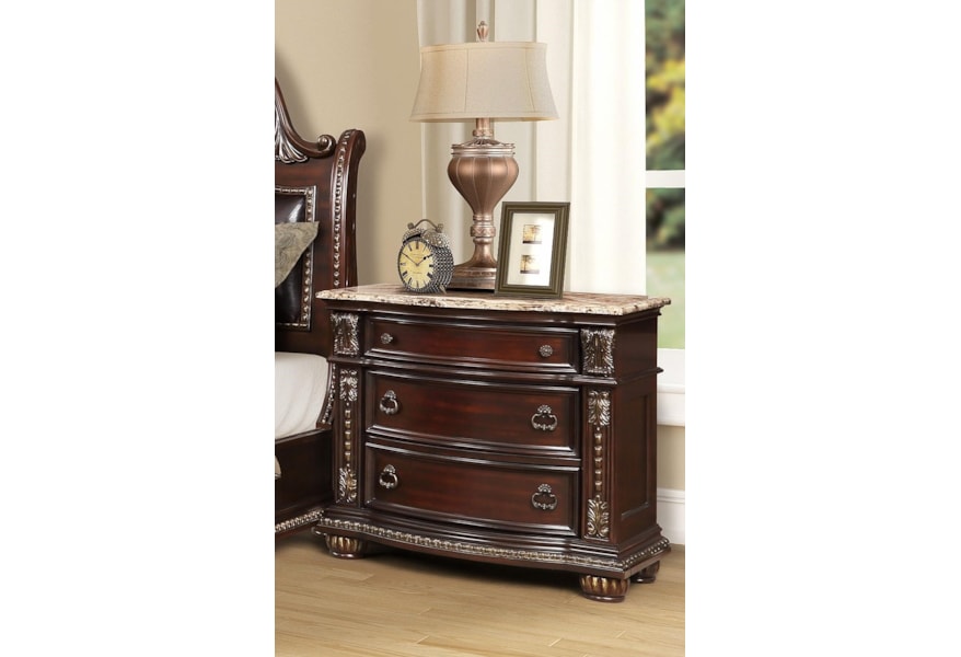 Oasis Home Decor 3600 Beau 3600 01 Nightstand Three Drawer