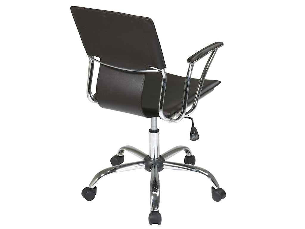 Office Star Dorado Chrome Office Chair With Pvc Upholstery