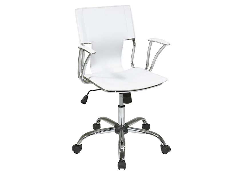 Dorado Chrome Office Chair with PVC Upholstery | Sadler's Home Furnishings  | Office Side Chair