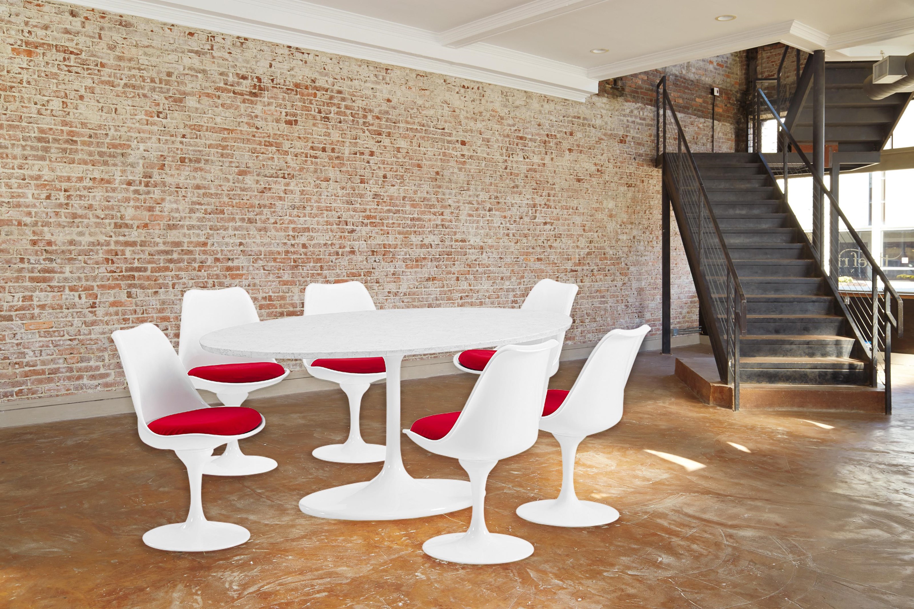 Offshore Furniture Source Tulip Tulip 67 Dt B 6rsc 7 Piece Dining Group In Red Sam Levitz Furniture Casual Dining Room Groups