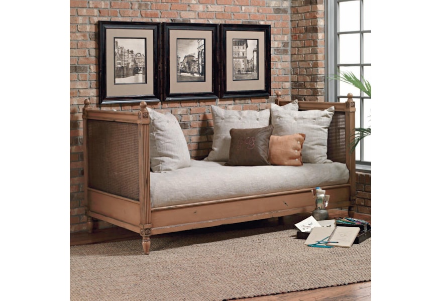 Old Biscayne Designs Custom Design Solid Wood Beds Margeaux Wood Daybed With Cane Accent Jacksonville Furniture Mart Daybeds