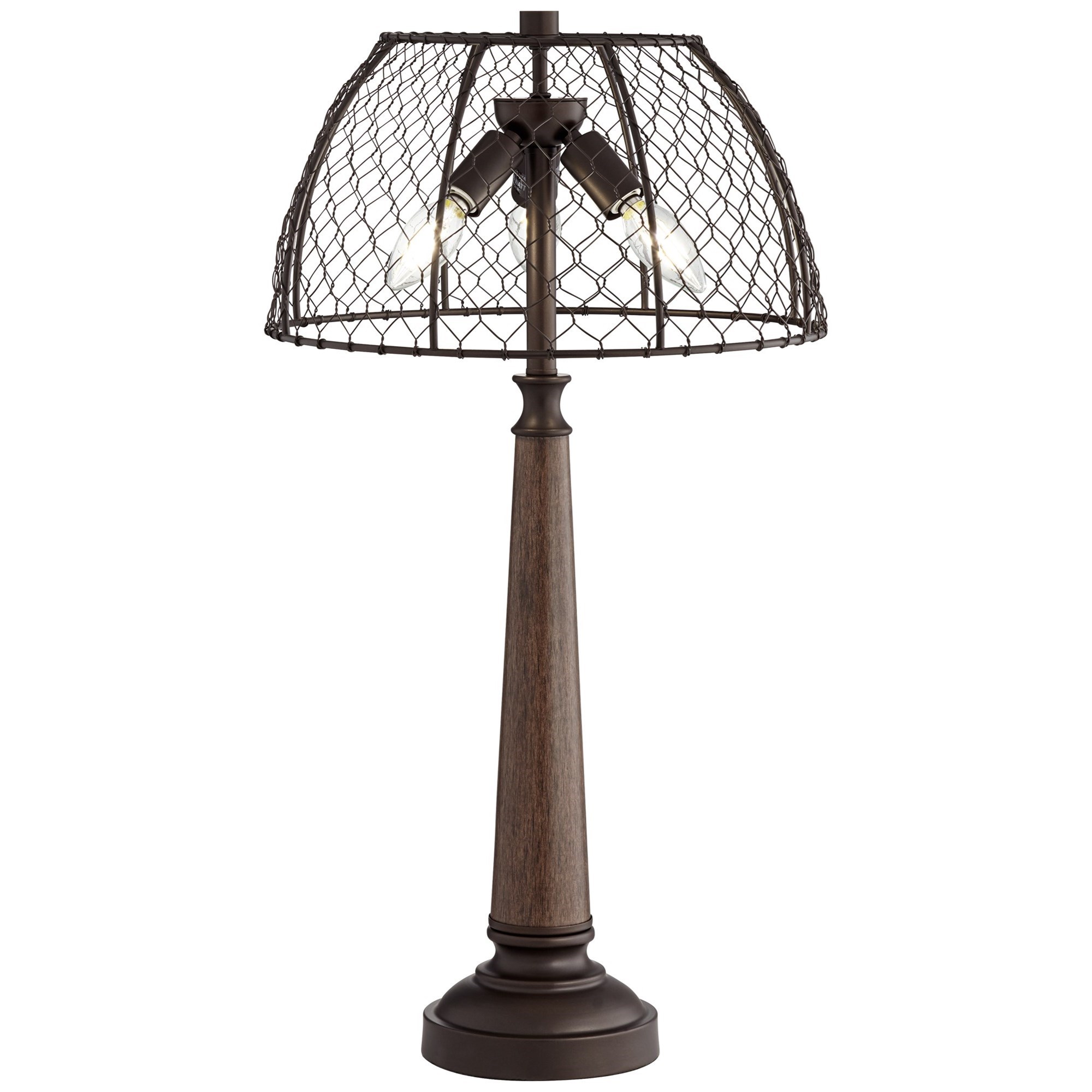 Table Lamps Rustic Table Lamp With Chicken Wire Shade Bennett S