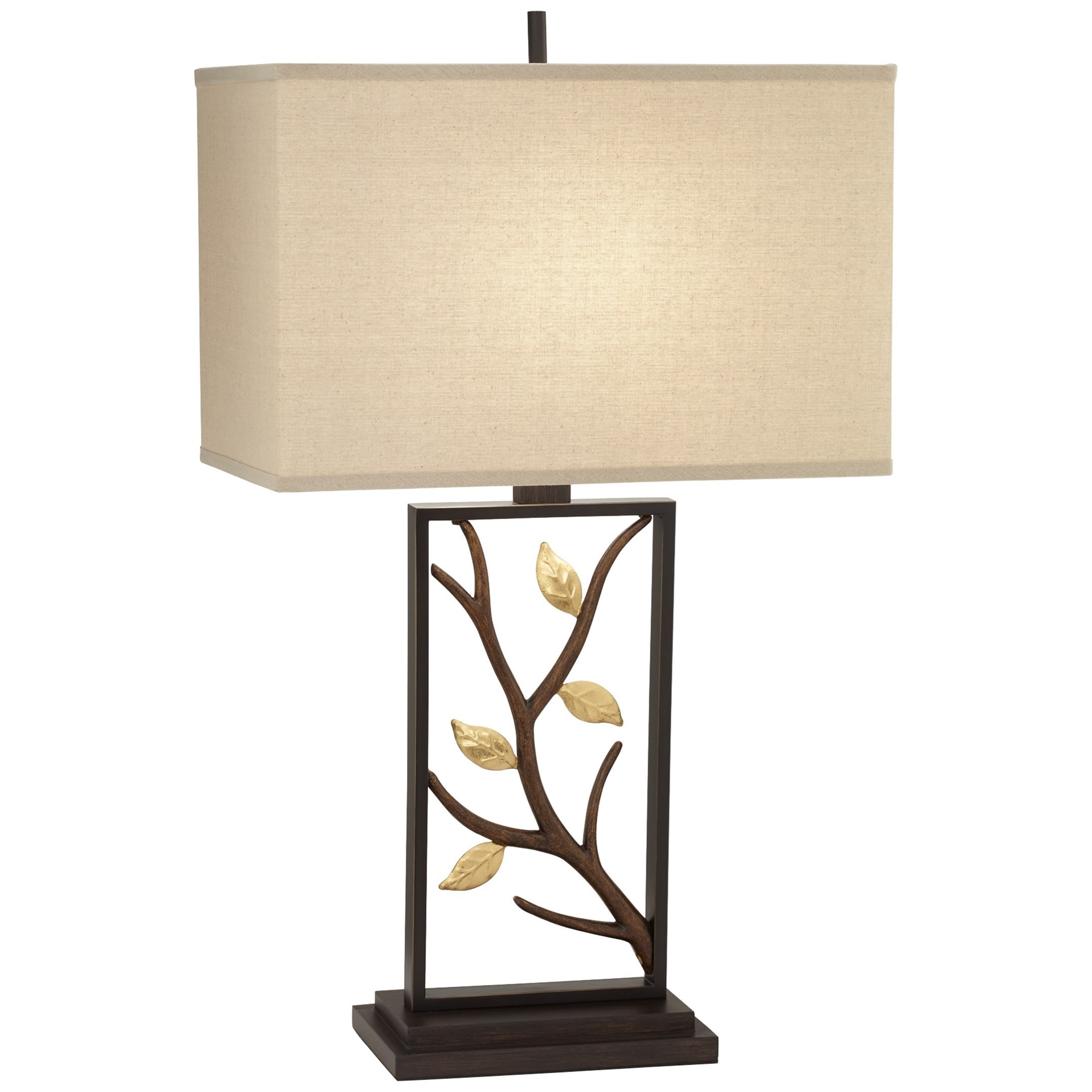 Pacific Coast Lighting Table Lamps Metal Table Lamp With Branches And Leaves Wayside Furniture Table Lamps The three fabric shades of this oversized metal lamp suspend from curved metal poles. table lamps metal table lamp