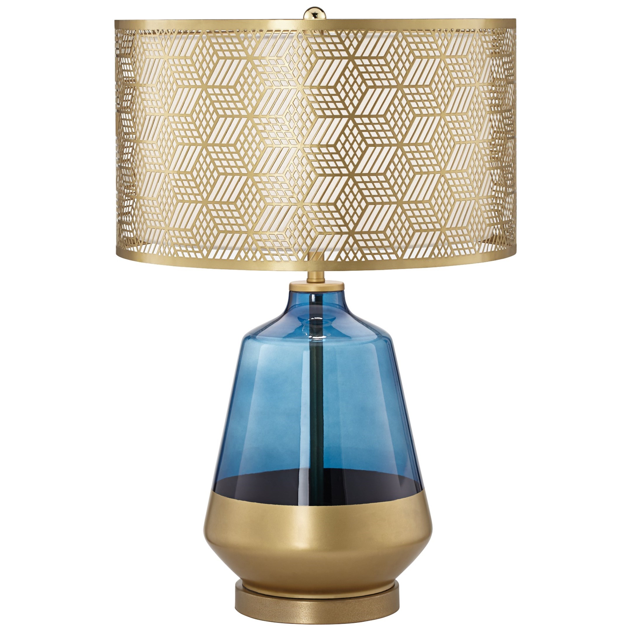 Pacific Coast Lighting Table Lamps Contemporary Taurus Table Lamp With Blue Glass Wayside Furniture Table Lamps