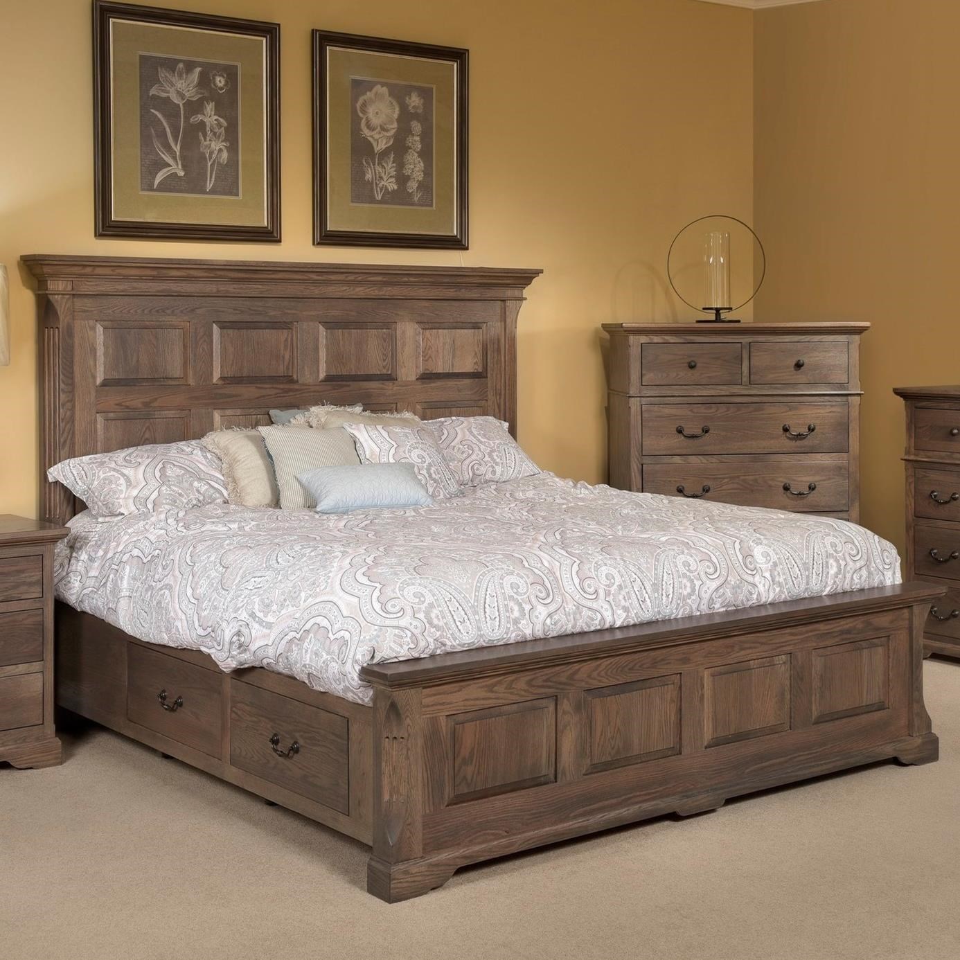 Palettes By Winesburg Longmeadow Traditional King Size Panel Bed With Footboard Storage Westrich Furniture Appliances Panel Beds