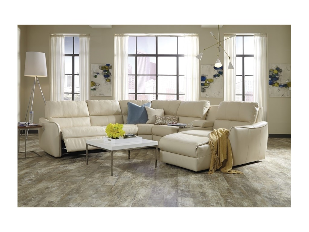 Palliser Arlo Contemporary Sectional Sofa With Chaise And Console Palliser Arlosectional Sofa