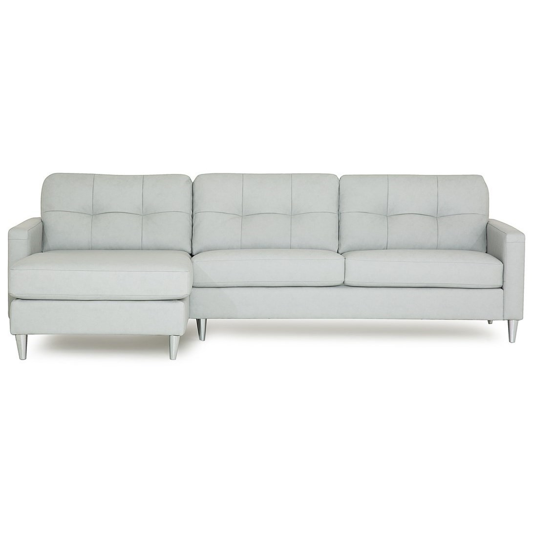 Palliser Beech Mid Century Modern Sectional Sofa With Left Arm